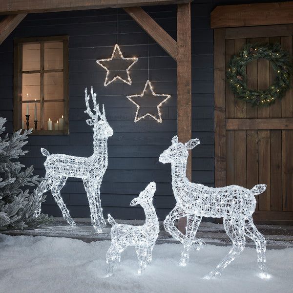 Lights4Fun Light-up Reindeer Family 