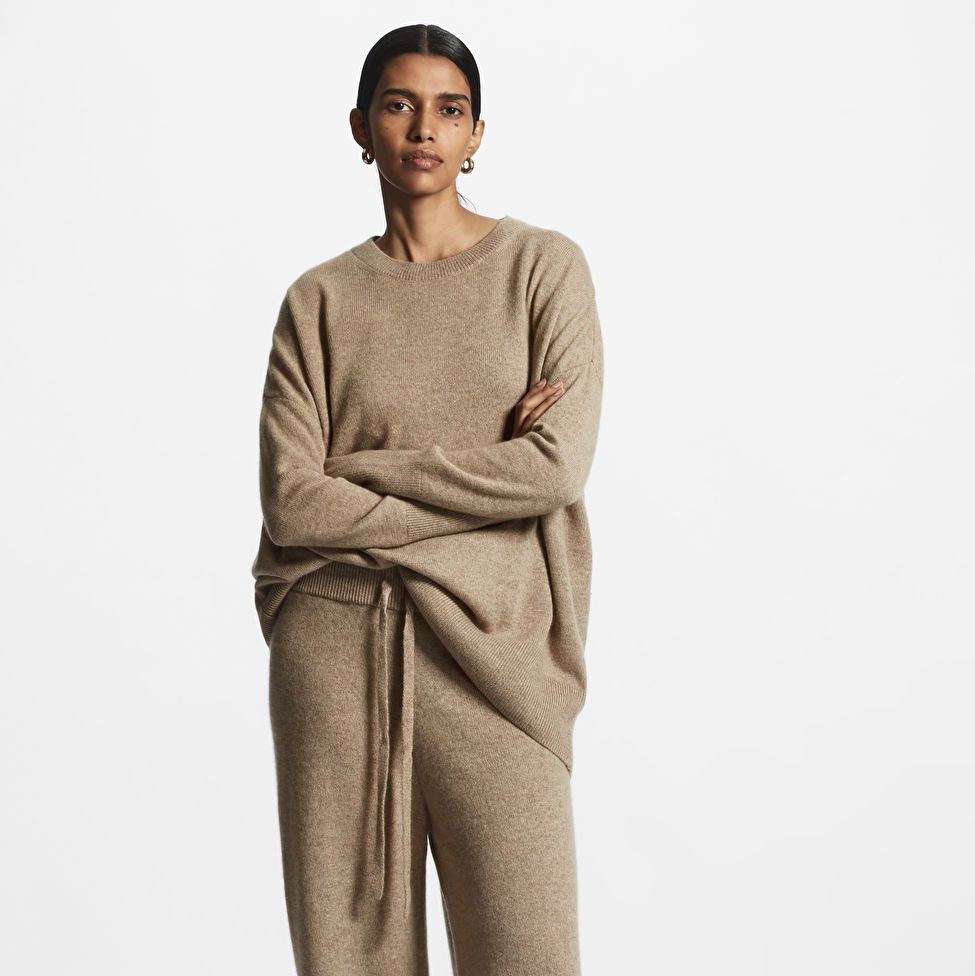 STRAIGHT-LEG PURE CASHMERE TROUSERS
