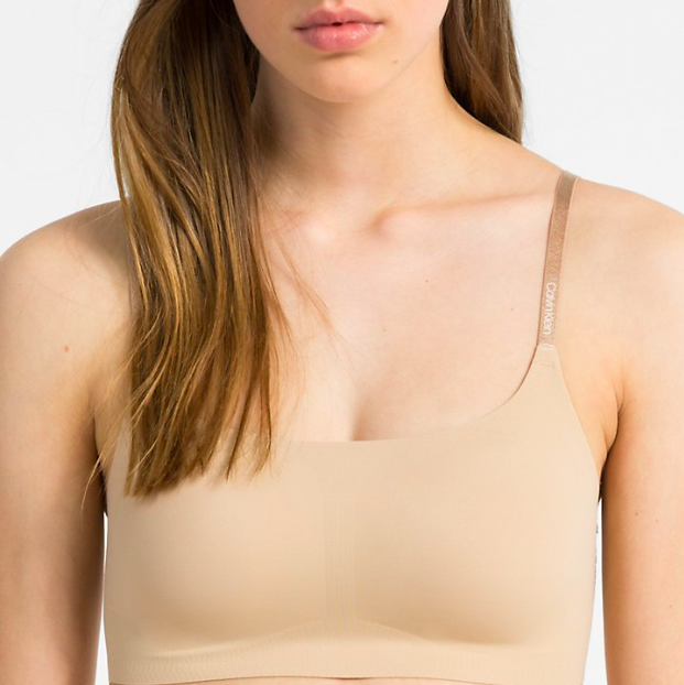 Calvin Klein Women's Invisibles Comfort Seamless Wireless Skinny Strap Retro  Bralette Bra 