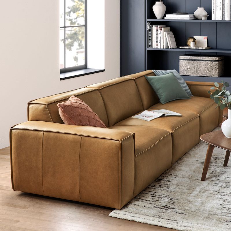 Comfiest on sale leather sofa