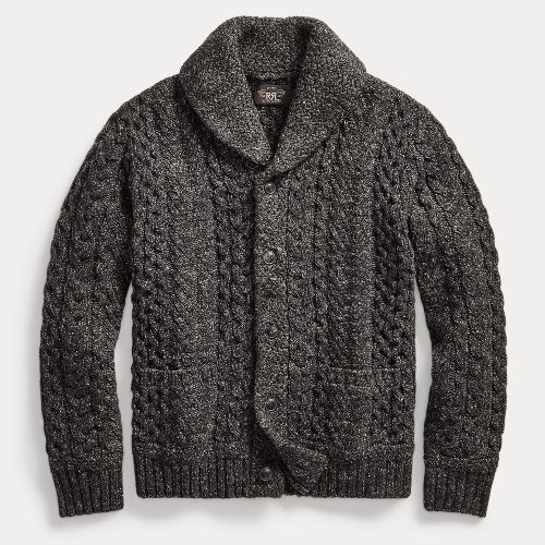 Aran-Knit Wool-Blend Cardigan
