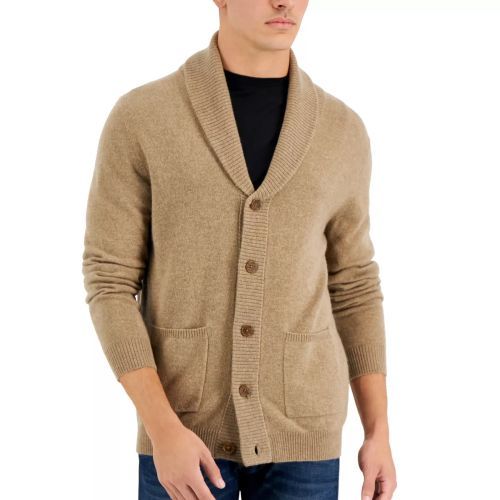 Mens shawl shop collar cashmere cardigan