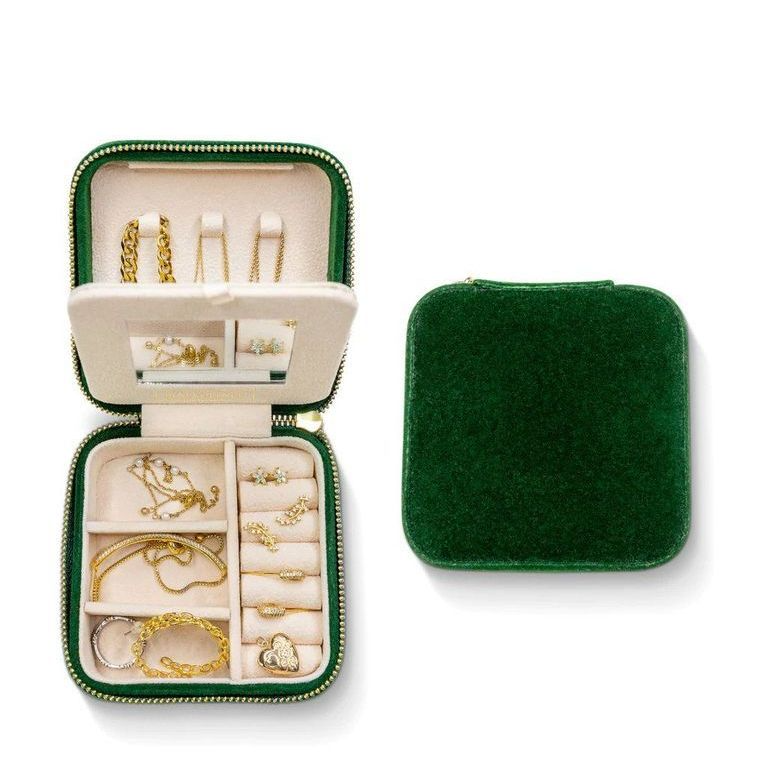 Plush Velvet Travel Jewelry Box