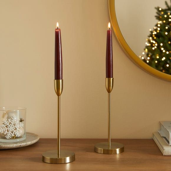 Set of 2 Red Taper Candles
