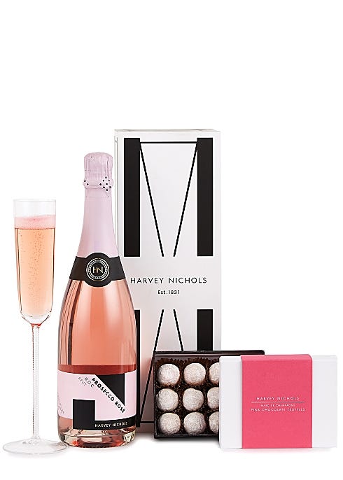 Prosecco Rosé & Pink Chocolate Truffles Gift Box