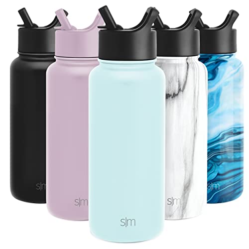 Water Bottle with Straw Lid 