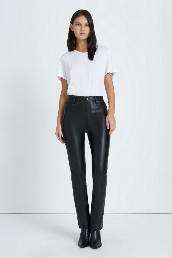 7 For All Mankind Vegan Faux Leather Easy Slim Pant
