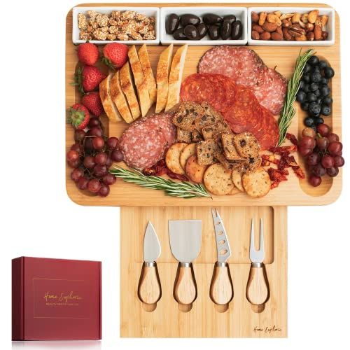 Bamboo Charcuterie Board and Knife Set
