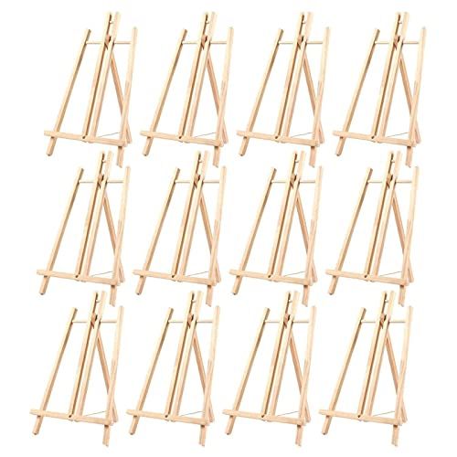 6 Pack Mini Wooden Easel Stands, Place Card Holders for Table Top Display,  Invitations, Photos (7 In)
