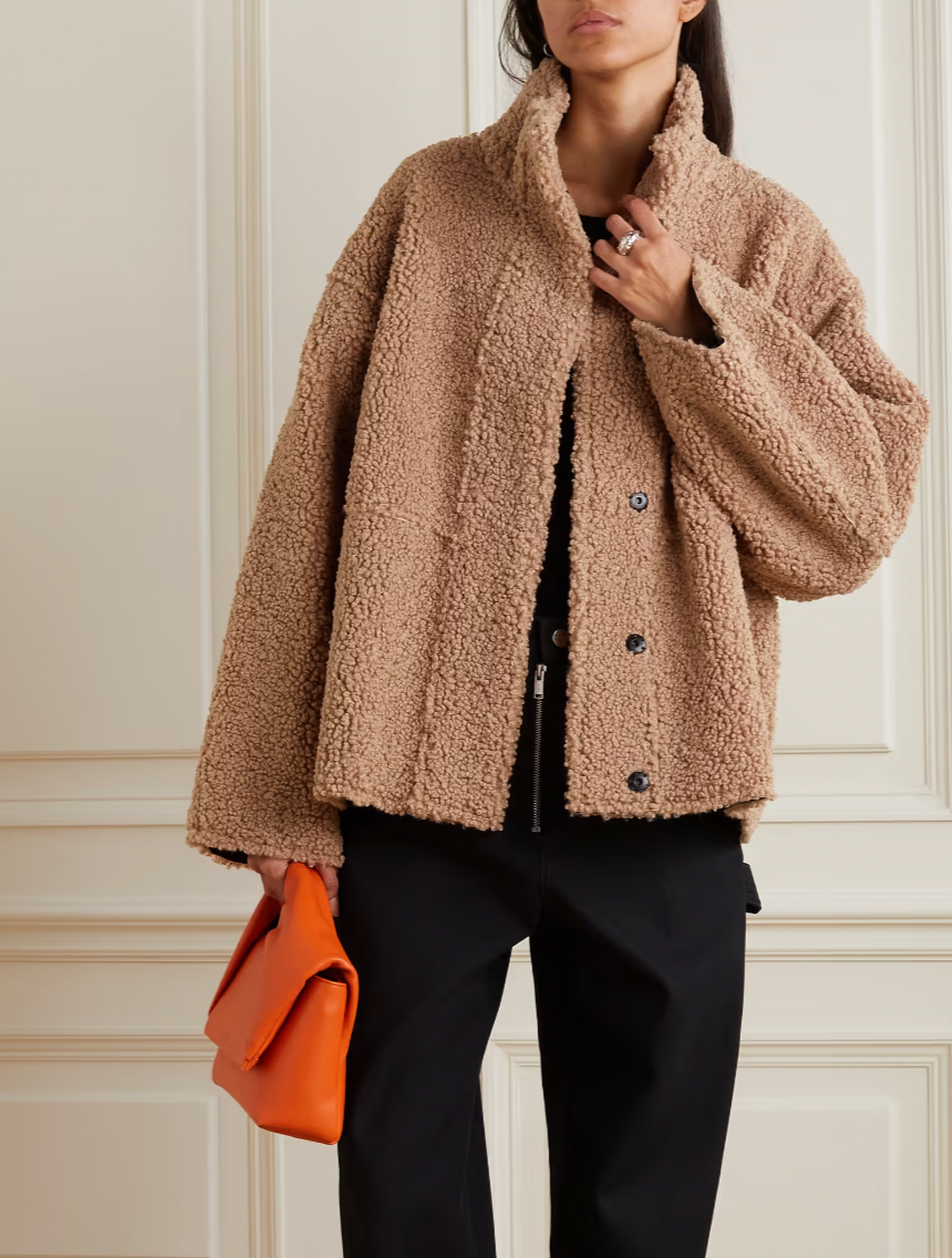 ジャケット・アウター MM6 teddy shearling coat Mm6 Maison Margiela Kids' Giacca Marrone Con Inserti In