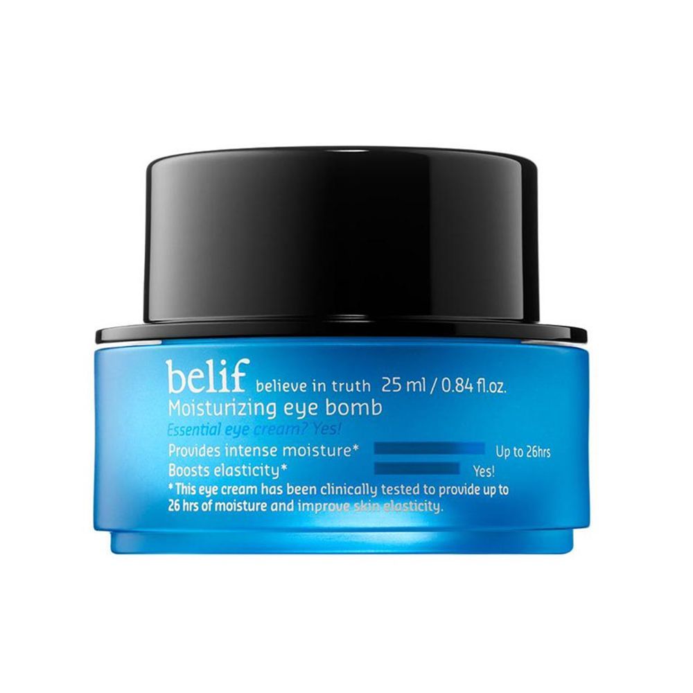 belif Moisturizing Eye Bomb | Gentle Eye Cream Boosts Elasticity | Soothing & Hydrating Herbs Reduces Fine Lines & Puffiness for Dark Circles | Anti Aging with Comfrey Leaf & Tiger Grass | .84 Fl Oz