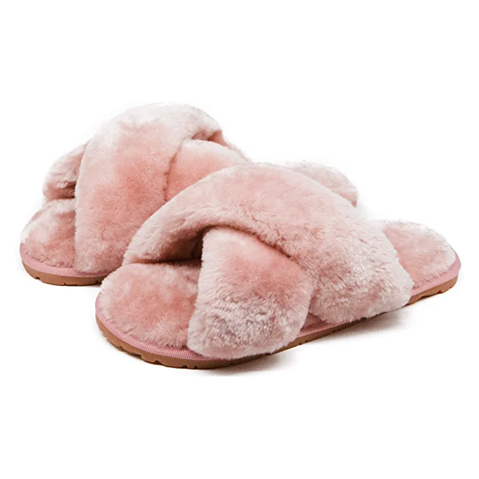 Fuzzy Cross-Band House Slippers
