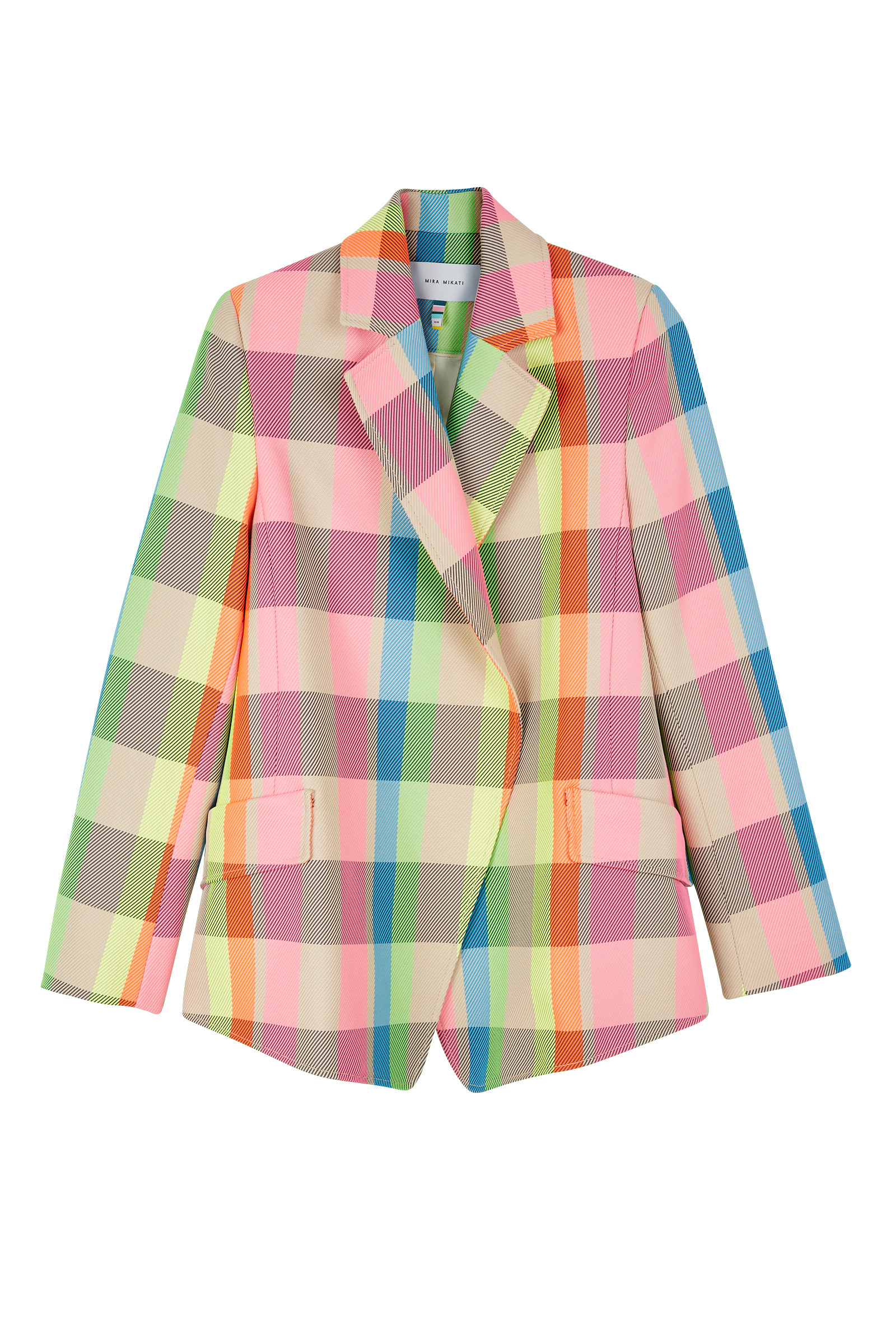 Mira Mikati Neon Check Tailored Open Jacket