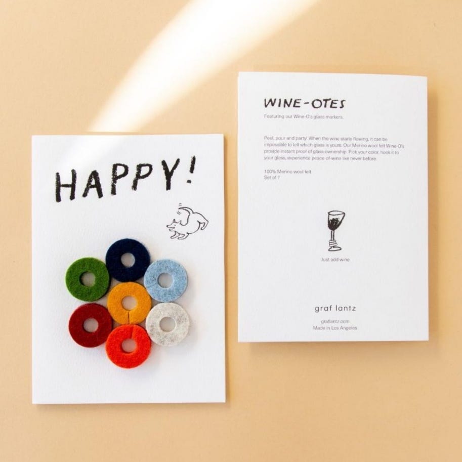 Graf Lantz Wine-Ote's Merino Wool Felt Wine Markers