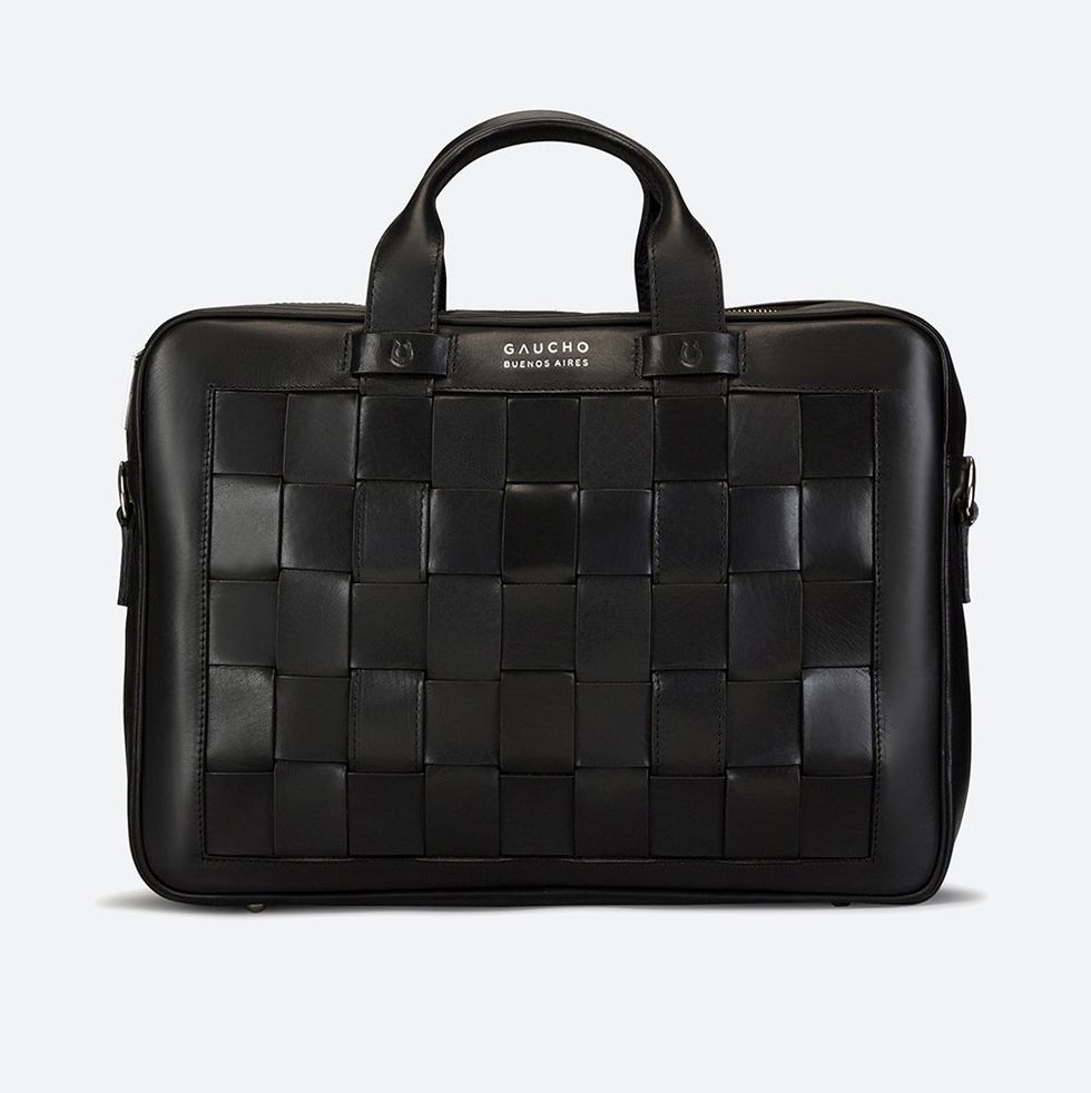 Tilcara Hand-Braided Briefcase in Black