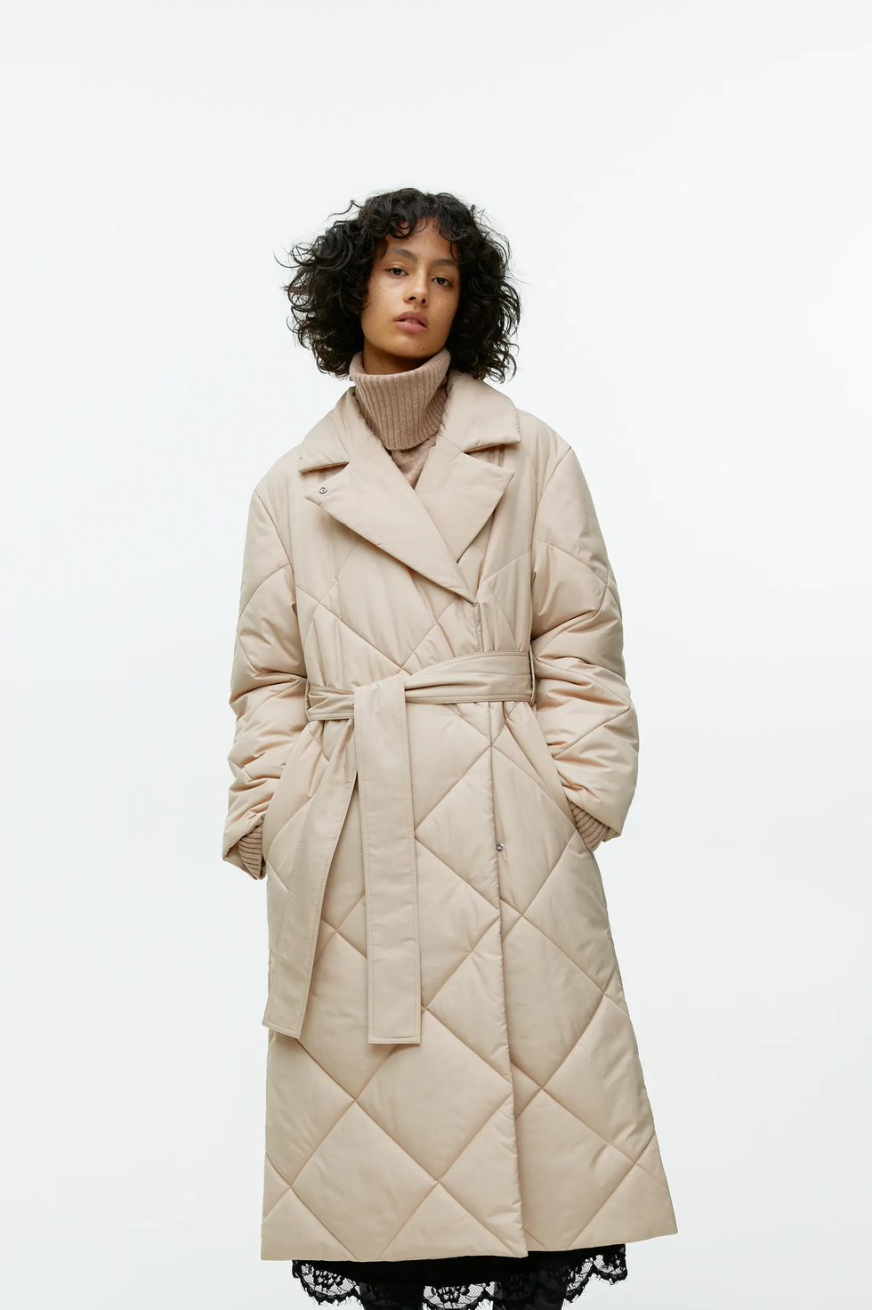 Quilted Wrap Coat