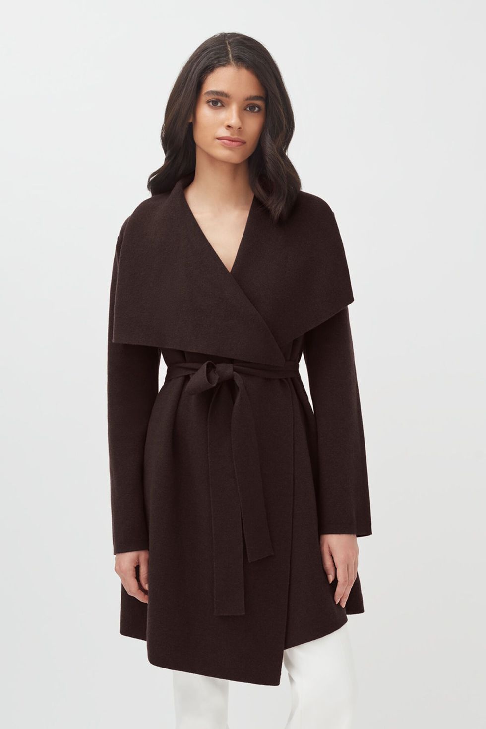 Cuyana Wool Cashmere Short Wrap Coat