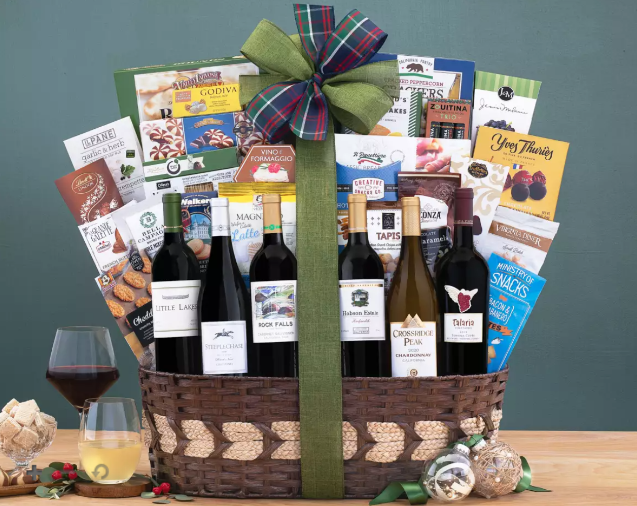 23 Best Wine Gift Baskets Of 2022 Featuring Tons Of Goodies   1671144199 Screen Shot 2022 12 15 At 2 41 21 Pm 1671144108 