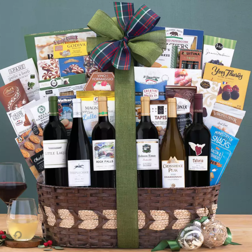 Wine Gift Baskets - Red and White Wine Duo Basket