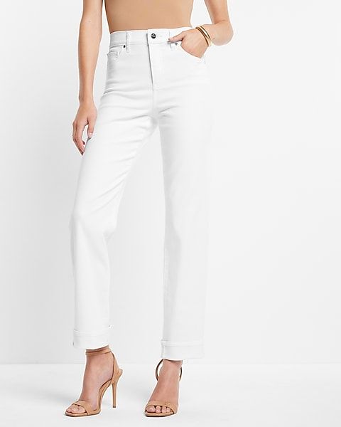 High waisted winter store white pants