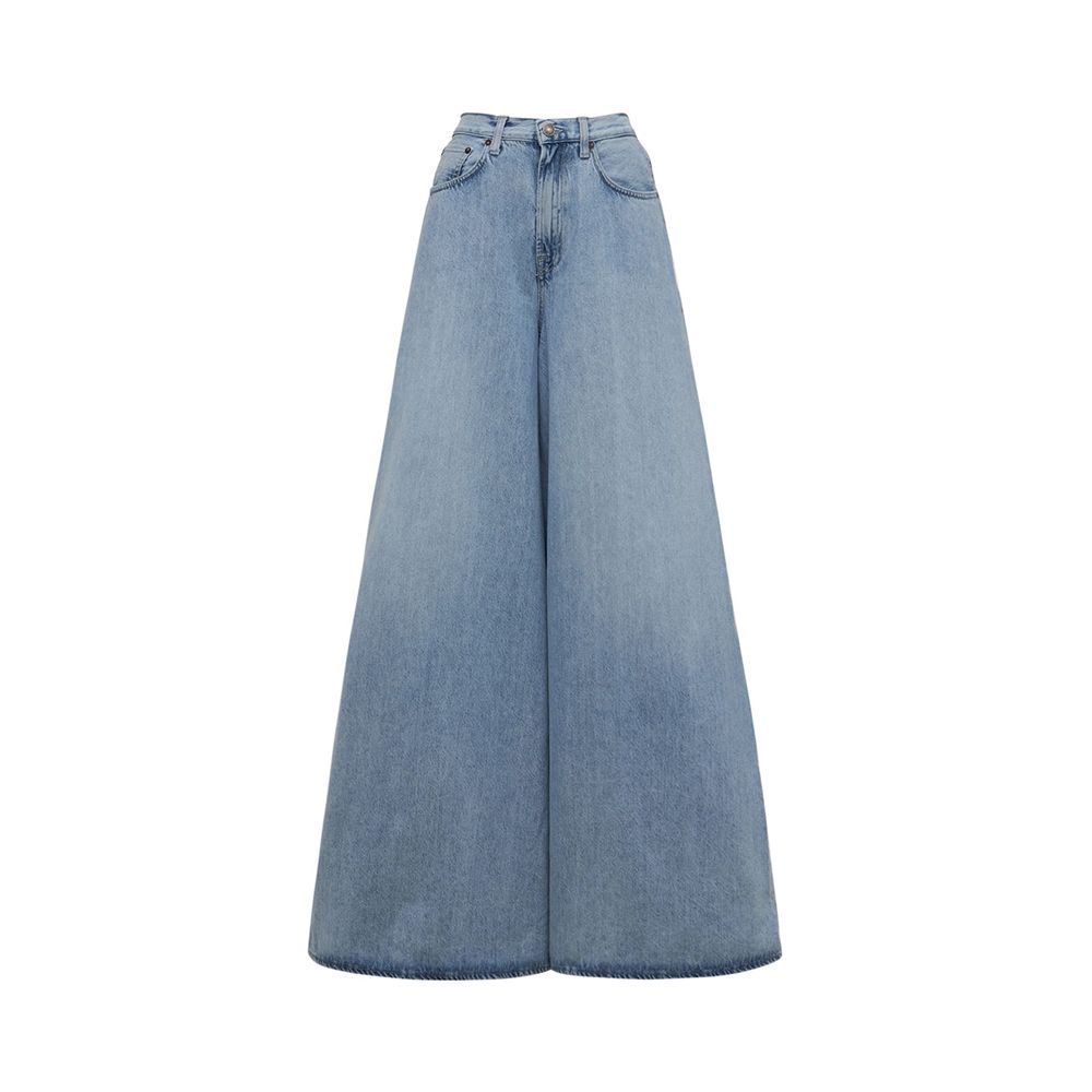 Beanie cotton flared wide jeans