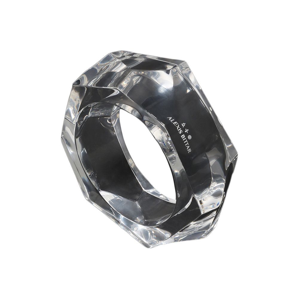 Wide Faceted Lucite Bangle Bracelet