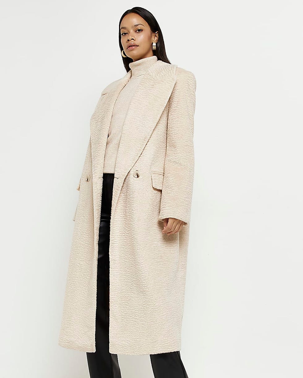 Cream oversized longline coat