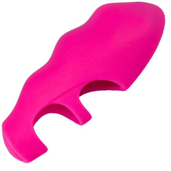 Pink Silicone Ridged Finger Vibrator