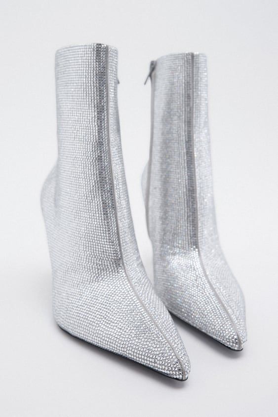 Sparkly High-Heeled Ankle Boots