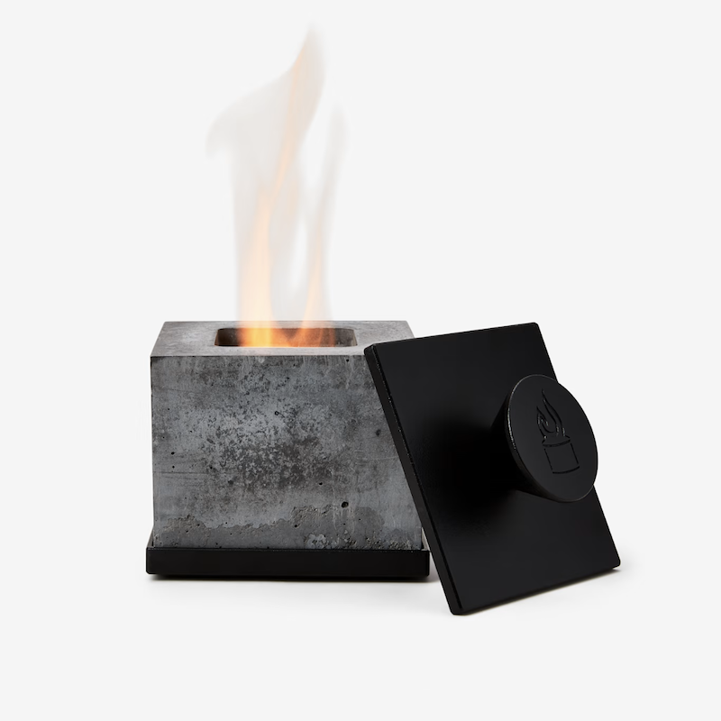 Square Personal Concrete Fireplace Kit