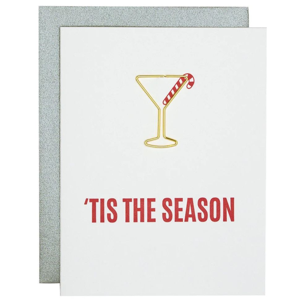 'Tis the Season Paper Clip Letterpress Card