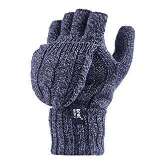 Thermal Converter Fingerless Cable Knit Gloves