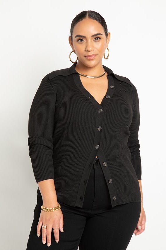 Eloquii Ribbed Cardigan Eloquii Ribbed Cardigan