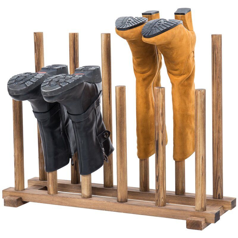 Wood Inverted Boot Rack