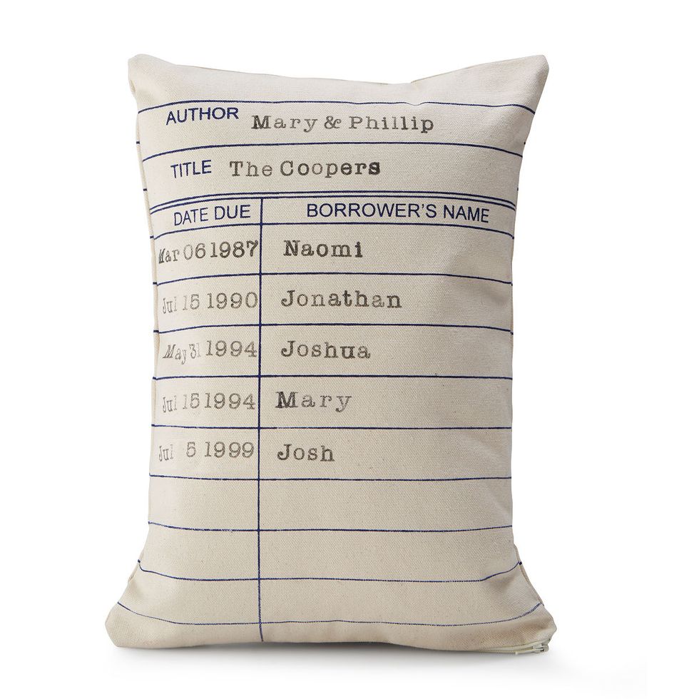 Personalized Library Card Pillow 