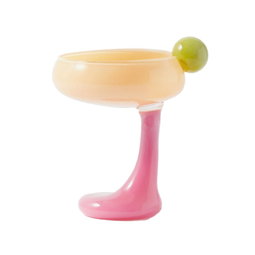 The coalescence of everything cool in the atmosphere: martini mania, Memphis design, funky glasswork, and Central Saint Martins graduates. 