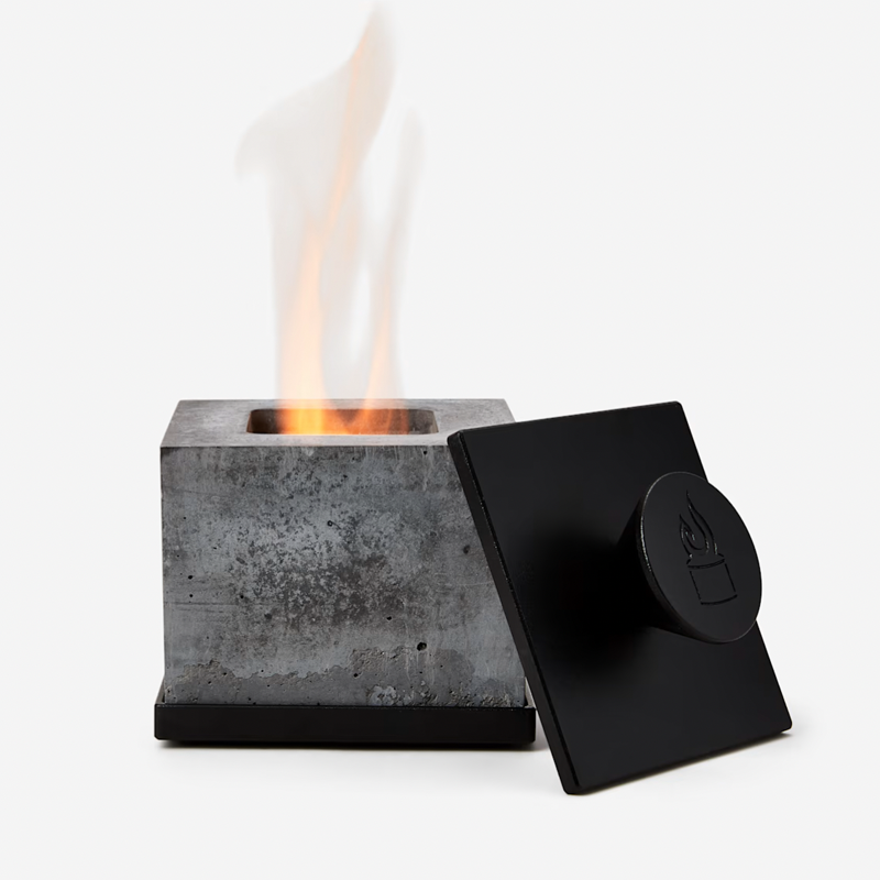 Square Personal Concrete Fireplace Kit