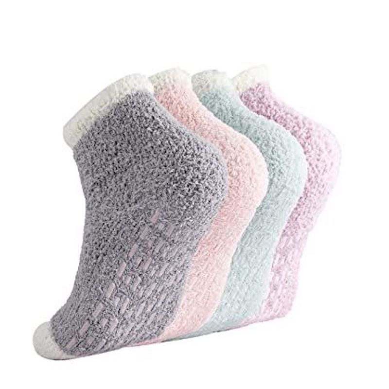 Womens Slipper Socks With Grippers, Fuzzy Socks for Her Great for