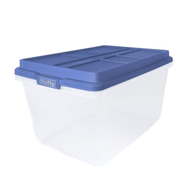 Sterilite 32 Qt Gasket Box, Stackable Storage Bin with Latching Lid and  Tight Seal, Plastic Container to Organize Basement, Clear Base and Lid,  4-Pack