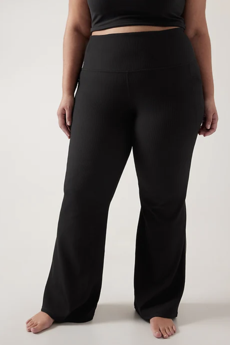 H&M Plus Size Ribbed Flare Off-white Yoga Leggings Lounge Pants Size 2XL