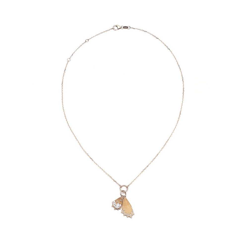 Encrusted Butterfly Wings 18-Karat Gold Diamond Necklace