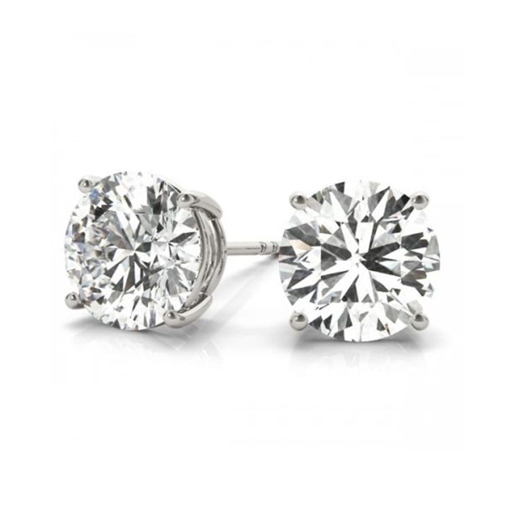 Certified Round Brilliant 4-Prong Diamond Stud Earrings in 14K Gold