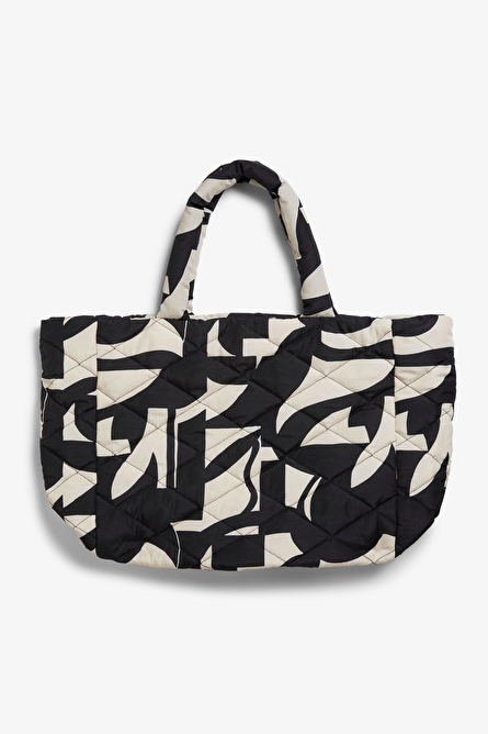 Graphic pattern oversized quilted tote bag, £30