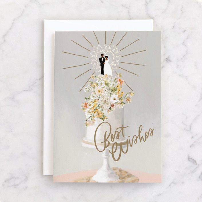 "Best Wishes Wedding Cake" Greeting Card