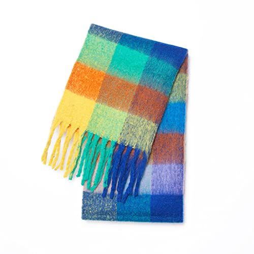 Cashmere Big Colored Checked Scarf