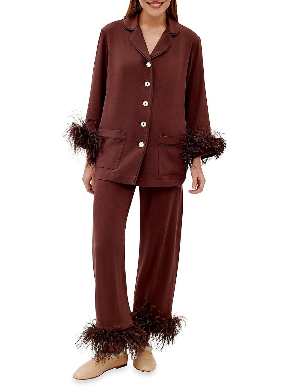 Sleeper Feather Trim Pajama Sets On Sale - Saks Fifth Avenue Designer Sale  Best Discounts 2022