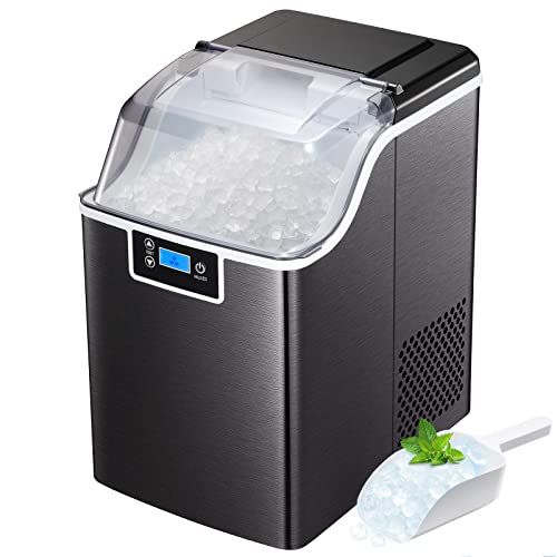 Ice Maker Countertop, Ice Maker 26-30lbs/Day, Self-Cleaning & Auto Water  Refill Pellet ice Maker, Sonic Ice Maker for Home/K