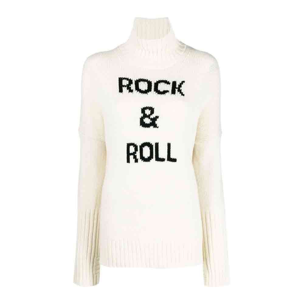 Rock & Roll intarsia-knit turtleneck jumper