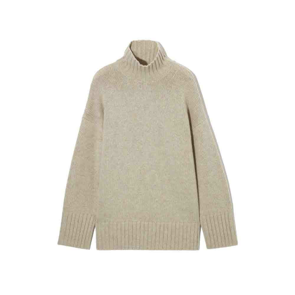 Funnel–Neck Pure Cashmere Sweater