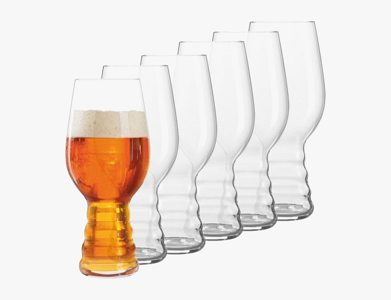 Beer Glasses Set of 6 British 20 oz Pint Glasses by Glavers, Uniquely Designed Easy-Grip European Pub Beer Pilsner Tumblers for Wheat, Ale, Juice